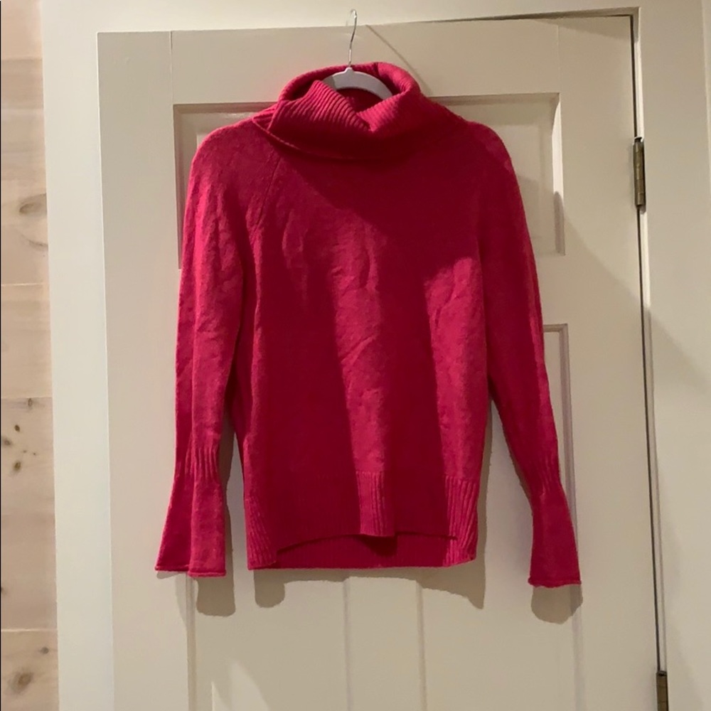 Pink Turtle Neck Sweater w/ Bell Sleves
